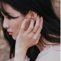 The New "Sunshine Series" Japanese and Korean Orange Garnet Ring for Women's Sterling Silver Vintage Style Gem Ring
