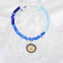 Fashion Gold Fine High Quality Color Stone Statement Eye Pendant Choker Diamond Bracelet  For Women Jewelry