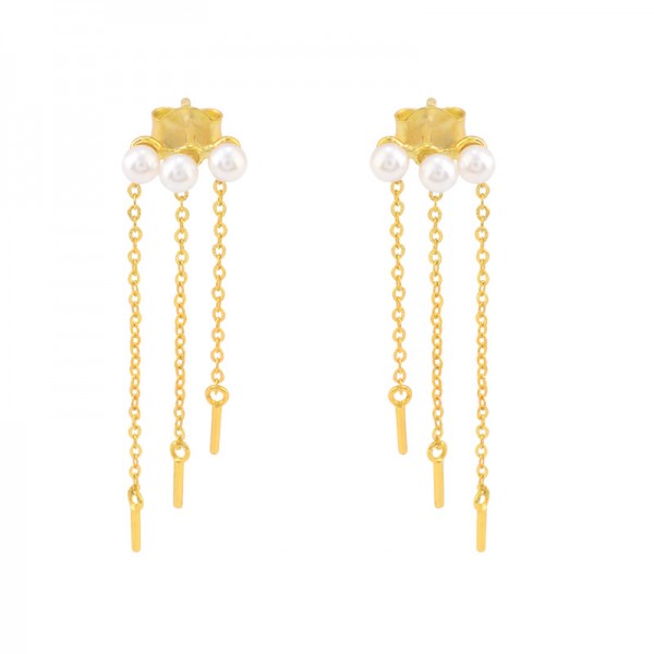New S925 Sterling Silver Pearl Tassel Earrings with Versatile Style and Versatile Long Fashionable Earline Personalized High Grade Earrings for Women